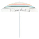 Local Beach Vintage Multi Stripe Beach Umbrella