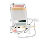Local Beach Vintage Multi Stripe Reclining Backpack Beach Chair