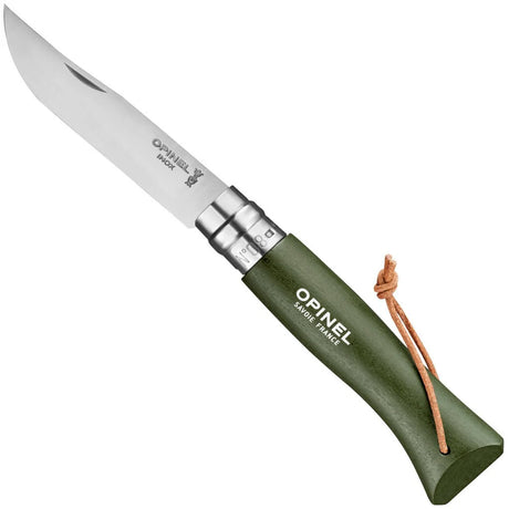 Opinel No.08 Stainless Steel Folding Knife with Lanyard