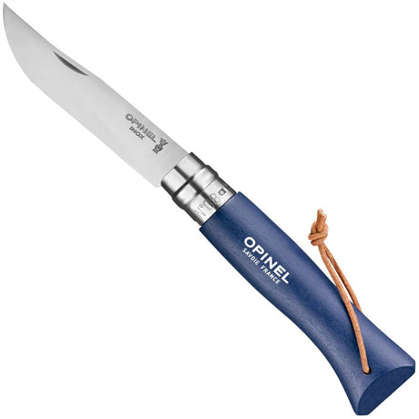 Opinel No.08 Stainless Steel Folding Knife with Lanyard