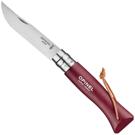 Opinel No.08 Stainless Steel Folding Knife with Lanyard