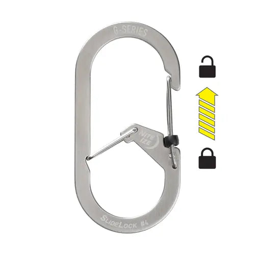 NiteIze G Series Slide Lock Dual Chamber Carabiner - Stainless Steel