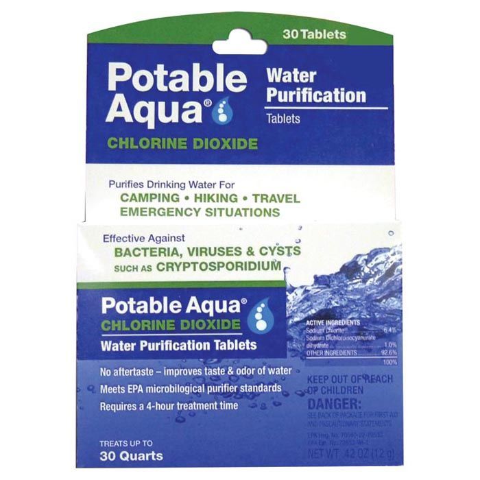 Potable Aqua Chlorine Dioxide Tablets - 30 count