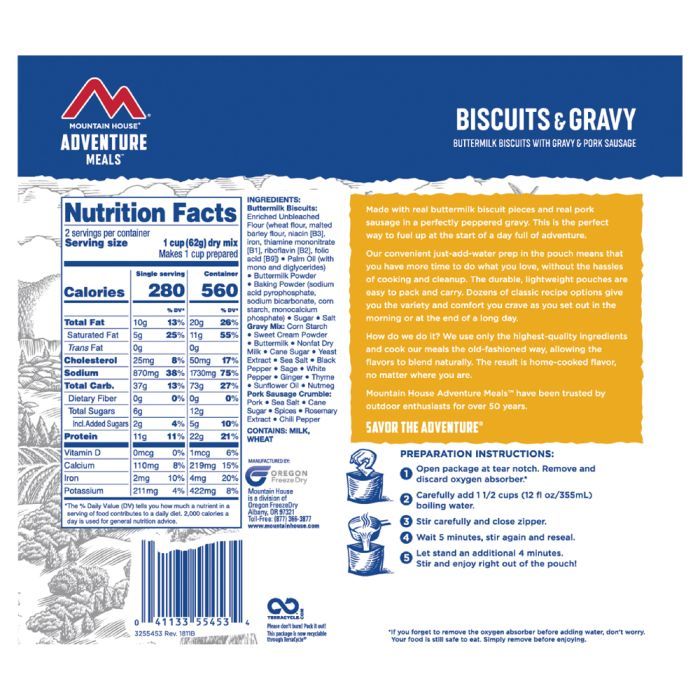 Mountain House Adventure Meals