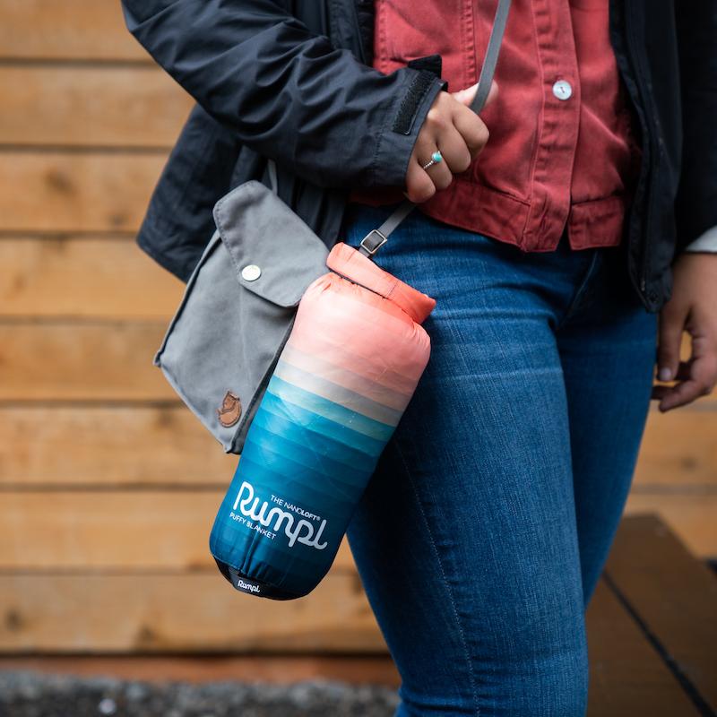 Rumpl nanoloft puffy travel blanket top