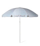 Local Beach Brush Stripe Beach Umbrella Blue
