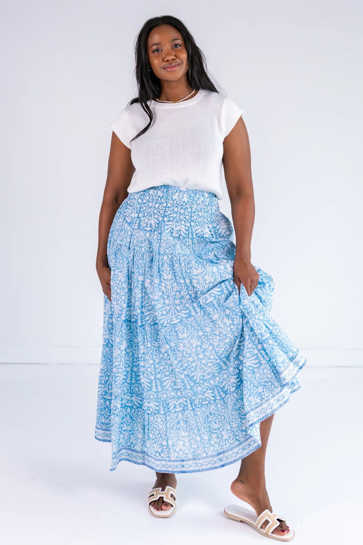 Lilbelle Britt Smocked Maxi Skirt
