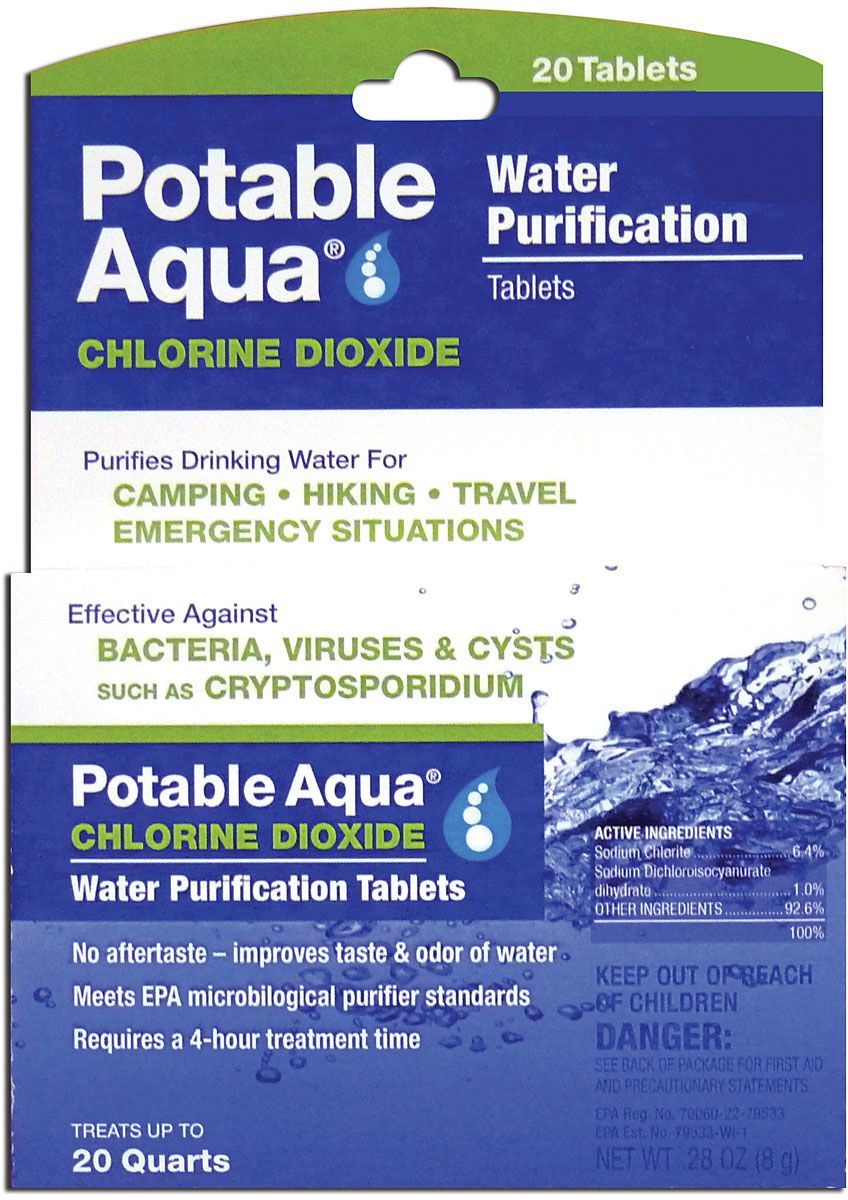 Potable Aqua Chlorine Dioxide Tablets - 20 count