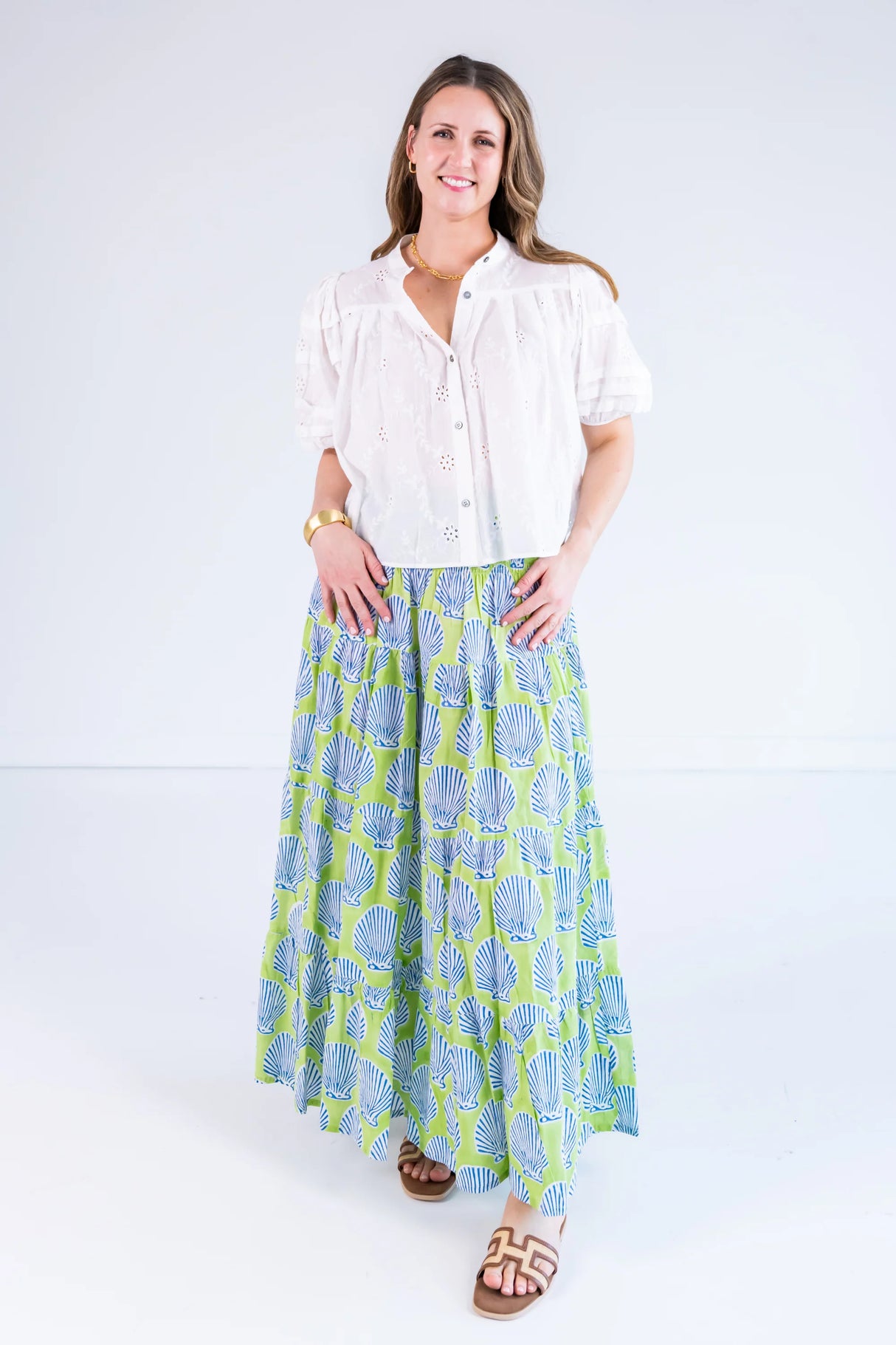Lilbelle Britt Smocked Maxi Skirt