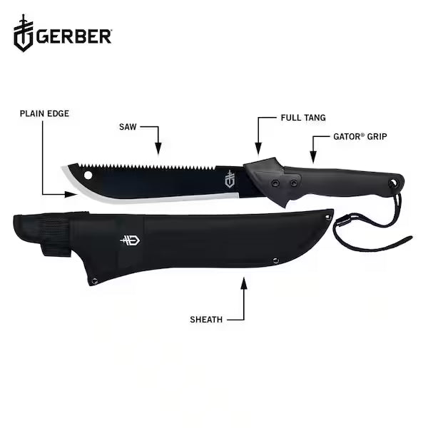 Gerber Gator Machete & Jr. With Sheath