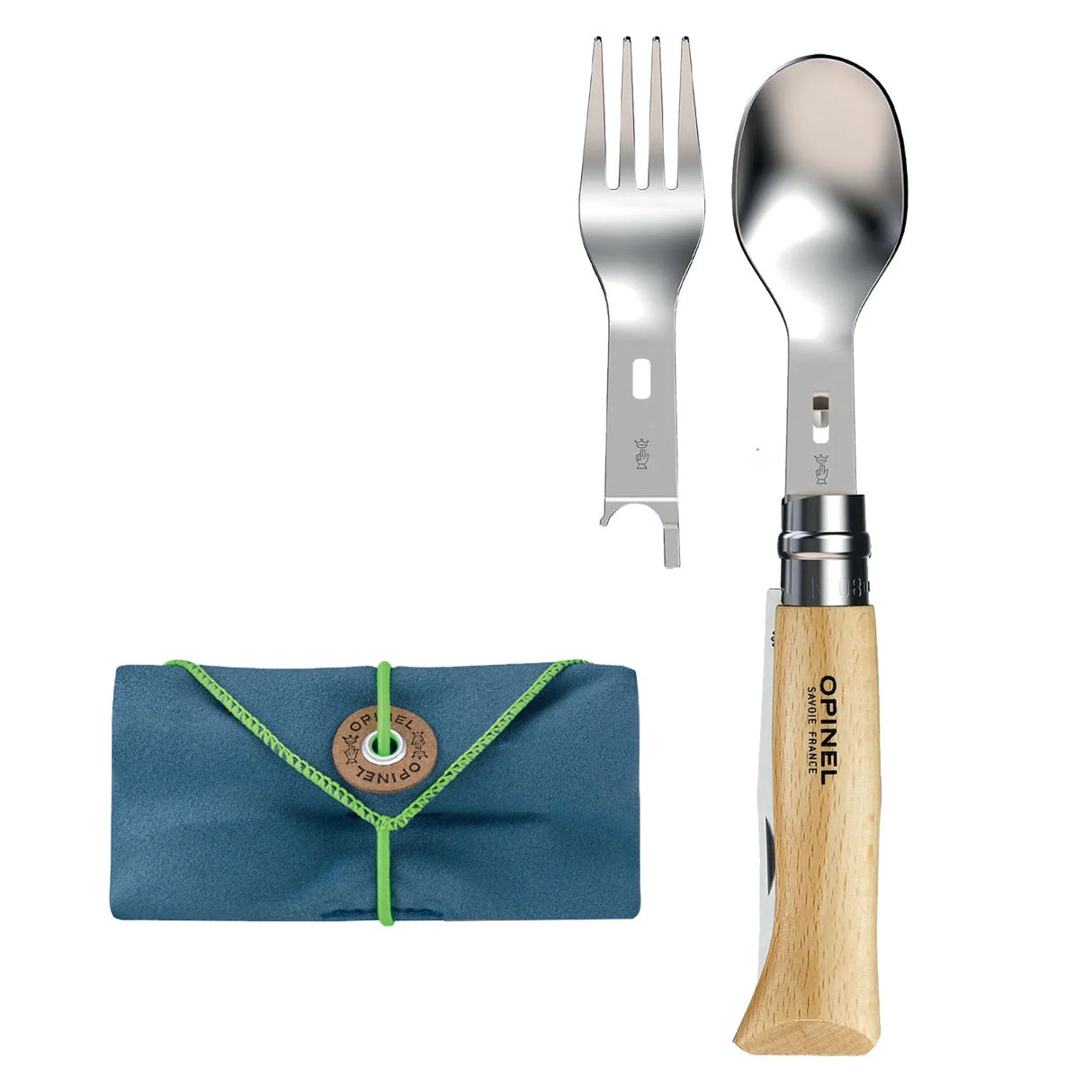Opinel Picnic + Cutlery Complete Set with No.08 Folding Knife