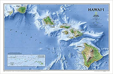 National Geographic Hawaii Map Non-Laminated