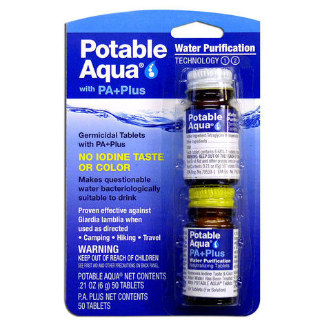 Potable Aqua Drinking Water Germicidal Tablets with PA+ Plus Neutralizing Tablets